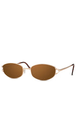 Load image into Gallery viewer, Narrow golden frame sunglasses
